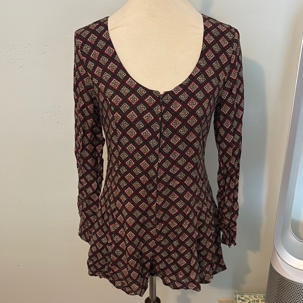 Patterned Long Sleeve Women's romper
